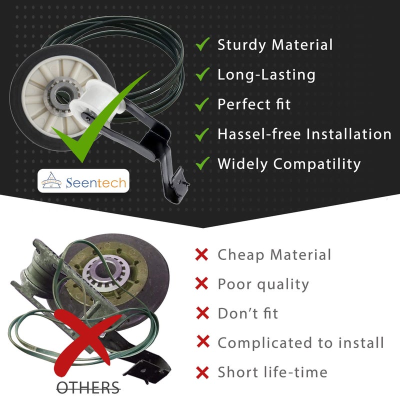 Seentech 4392065 Dryer Repair Kit With 349241T Drum Roller Kit, 691366 Idler Pulley 341241 Belt by Seentech - Exact fit for Whirlpool & Kenmore Dryers - Replaces AP3131942 AP3098345 AP6010582 WP691366 - Image 4